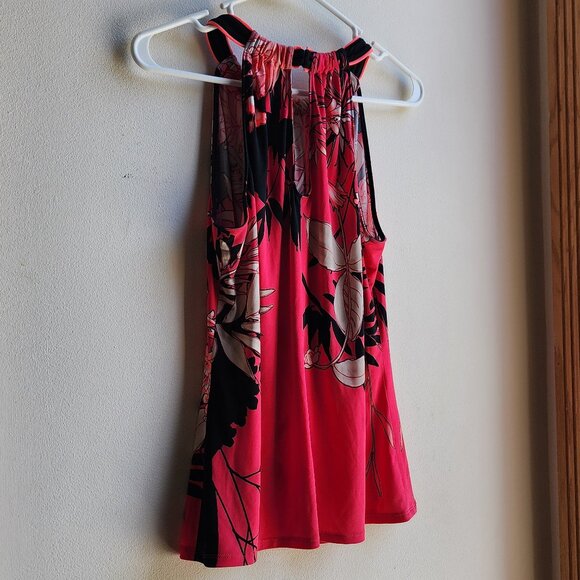 Tahari Pink Tropical Halter Top Size Small - Picture 11 of 16
